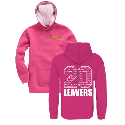 baby pink leavers hoodie